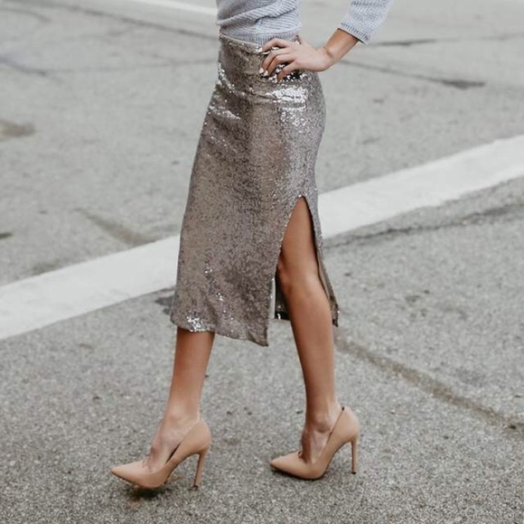 COMING SOON - Sequin obsession pencil skirt - Picture 2 of 8
